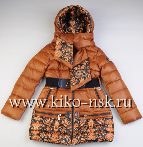 SS3737 Полупальто для девушки на тинсулейте, кирпич