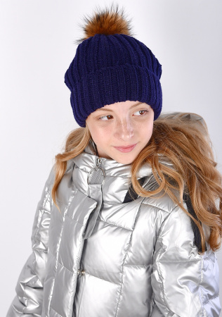 150 Вязаная шапка для девочки