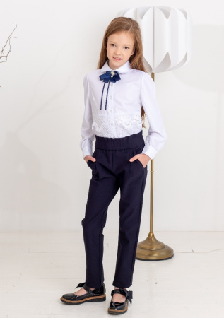 701289 Блуза с длинным рукавом и брошью ModaLora