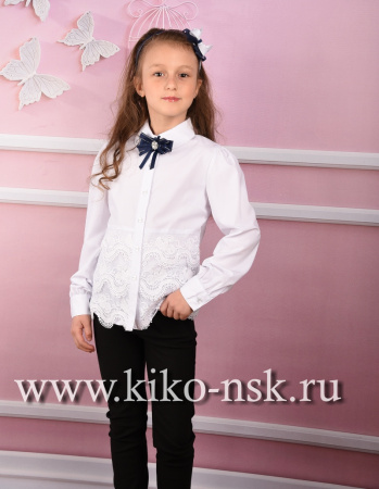 701289 Блуза с длинным рукавом и брошью ModaLora