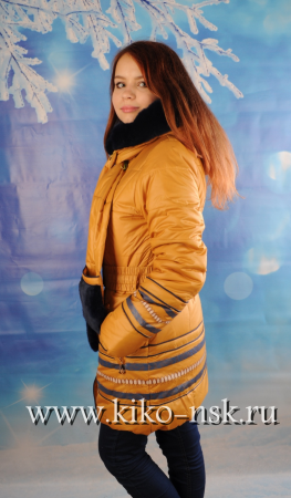 3735 Полупальто  для девушки, Горчица