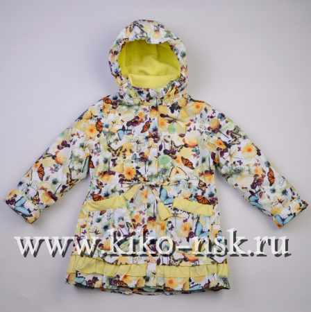 3506М Ветровка для девочки на флисе, Жёлтый