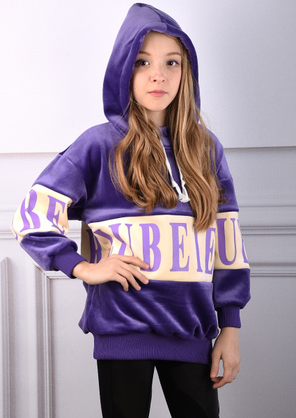 18215 Туника с длинным рукавом фиолетовая