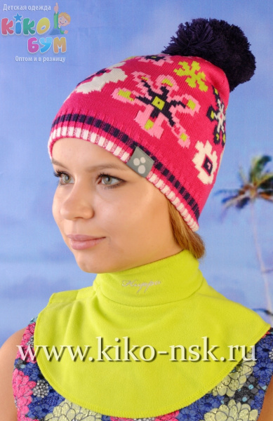 80360000 Вязаная шапка для девочки FLORAL фуксия