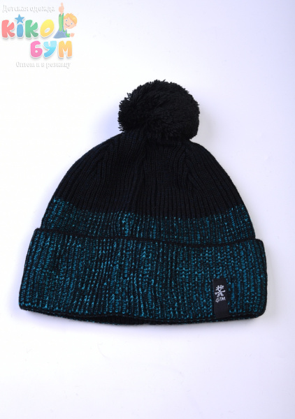 38 Шапка "Меланж с помпоном" для мальчика  