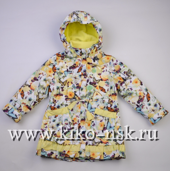 3506М Ветровка для девочки на флисе, Жёлтый