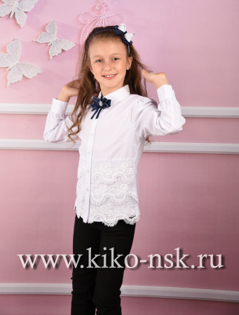 701289 Блуза с длинным рукавом и брошью ModaLora